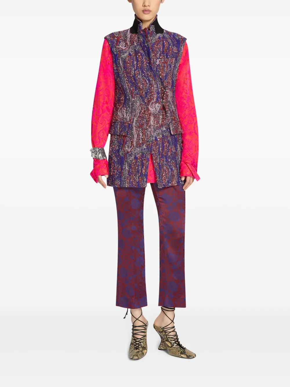 DRIES VAN NOTEN Blazer met jacquard - Rood