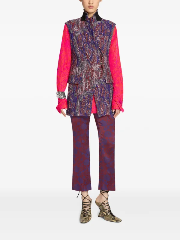 送料関税込【Dries Van Noten】リダ ジャカード ジャケット DRIES VAN NOTEN ジャカード ジャケット | レッド | FARFETCH JP
