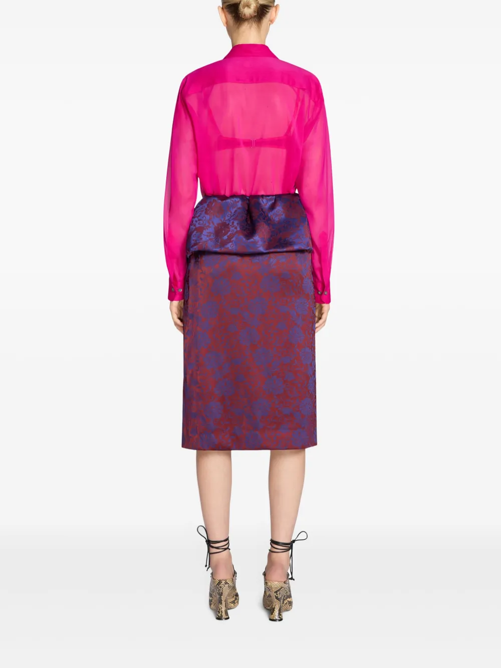 DRIES VAN NOTEN Getailleerde zijden blouse Roze