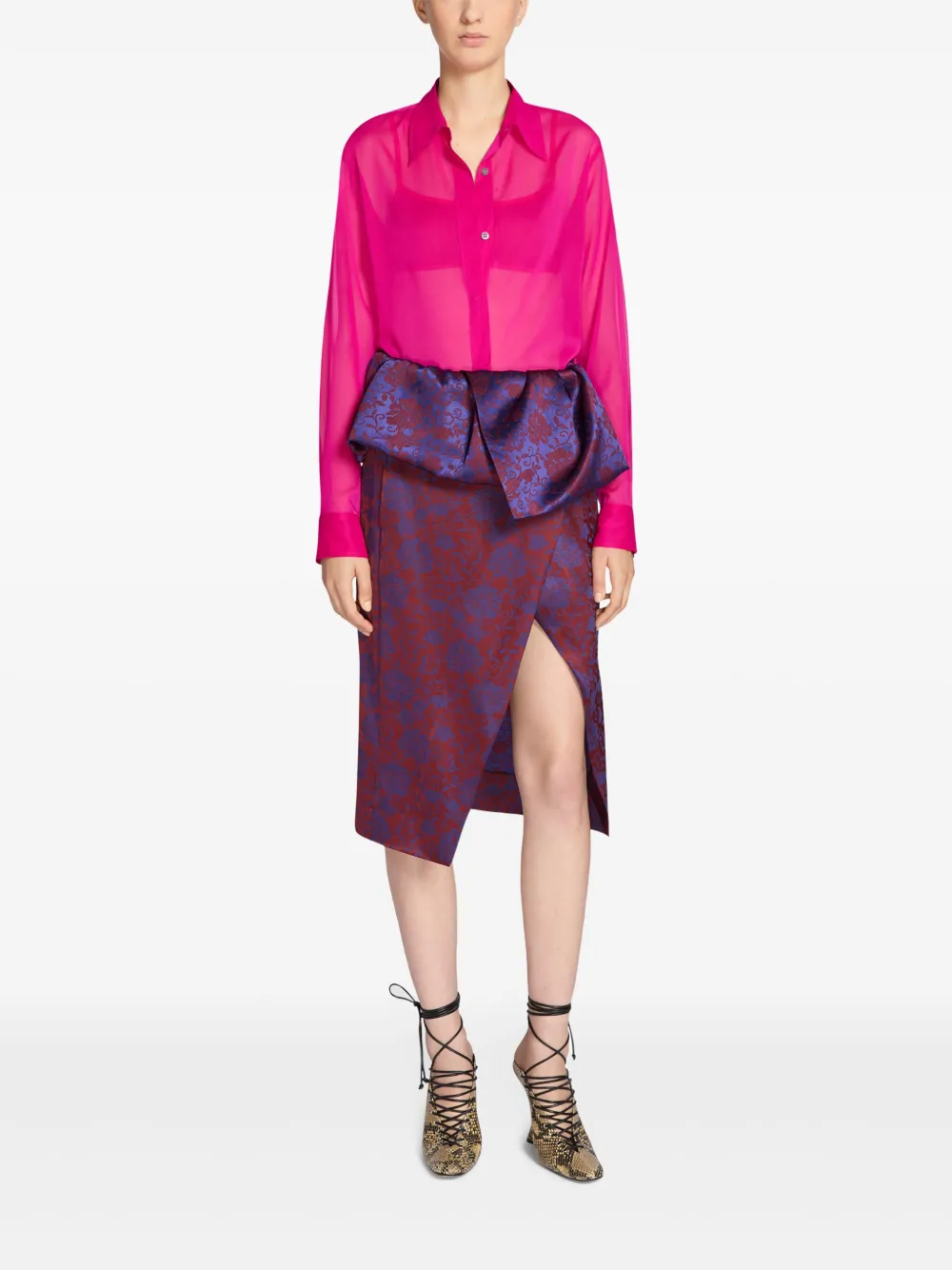DRIES VAN NOTEN Georgette blouse - Roze