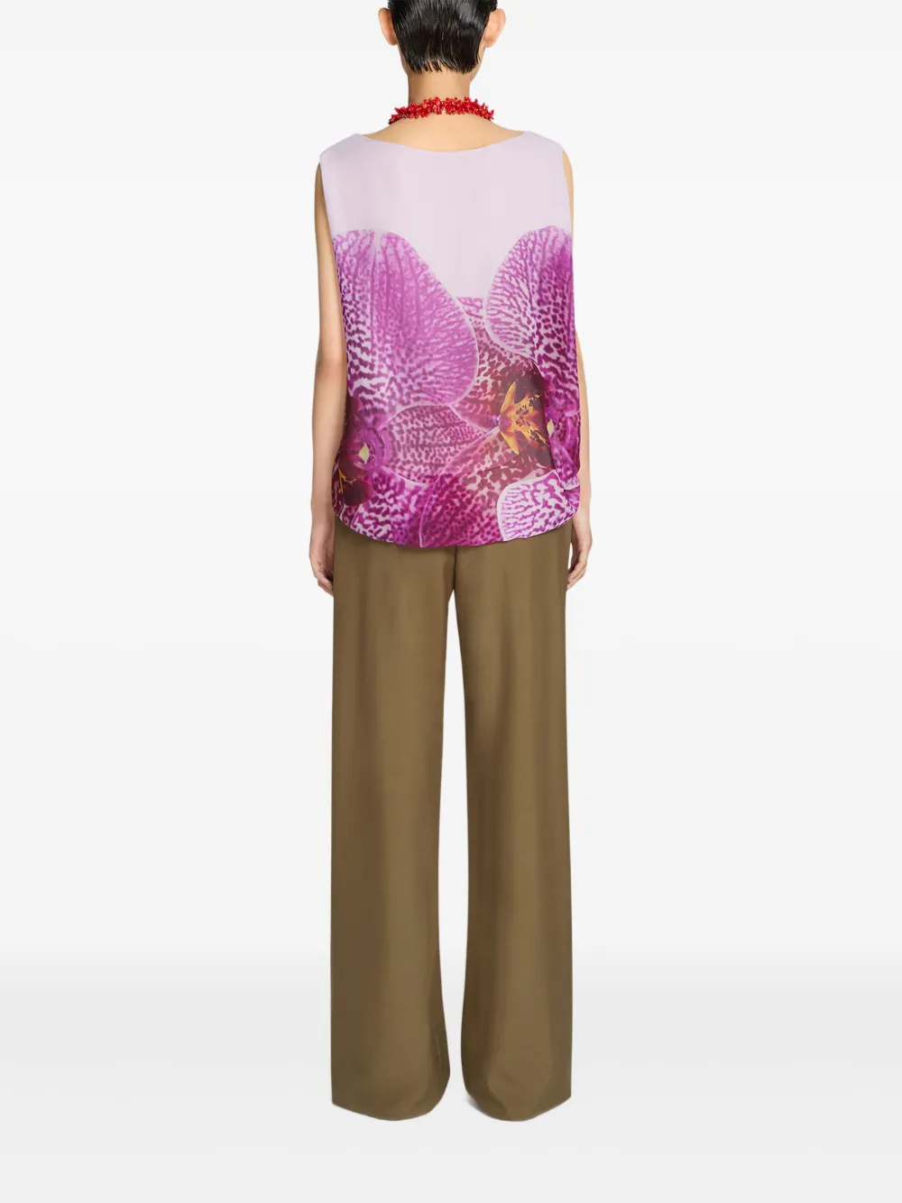 DRIES VAN NOTEN ORCHID-PRINT TANK TOP