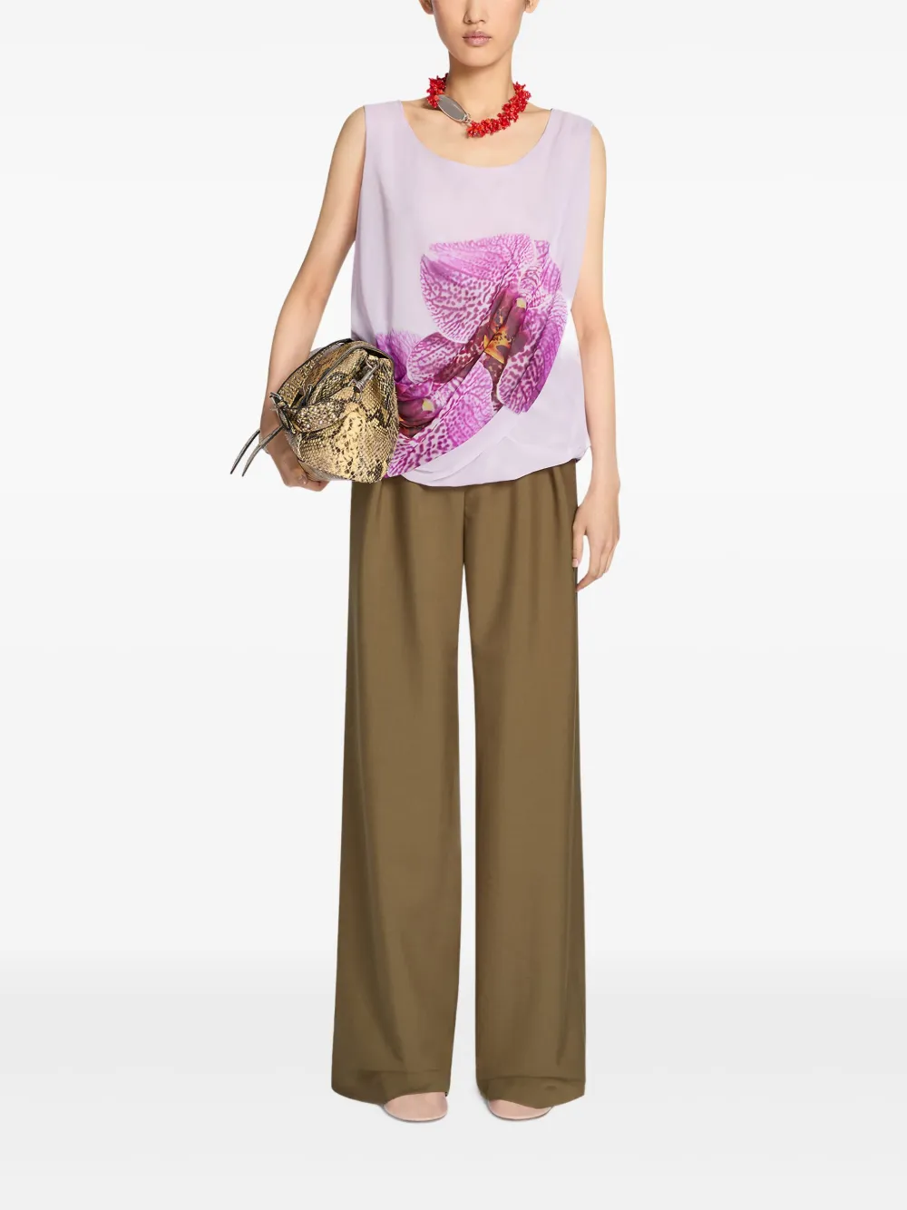 DRIES VAN NOTEN ORCHID-PRINT TANK TOP