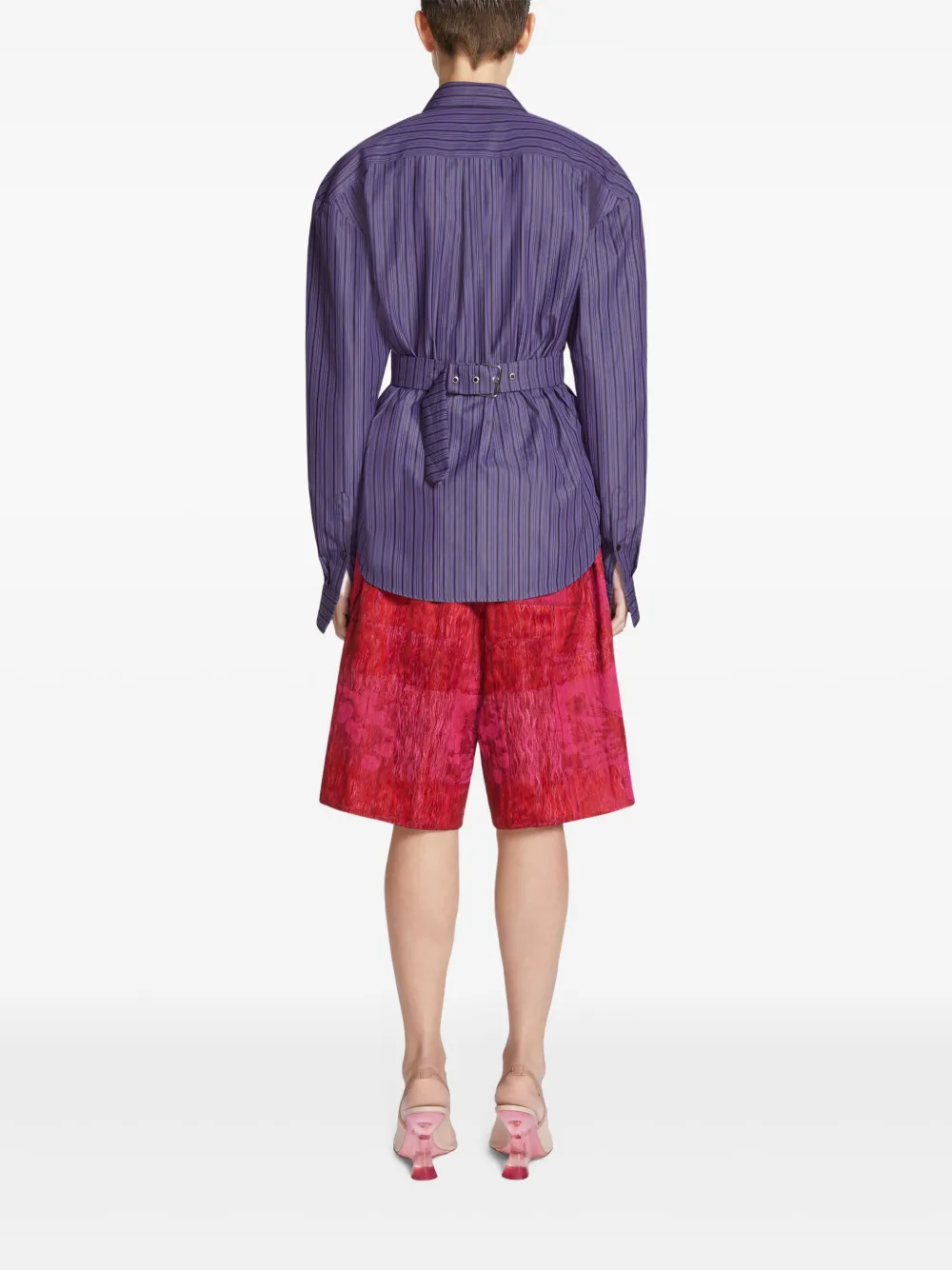 DRIES VAN NOTEN Getailleerde blouse met ceintuur Paars