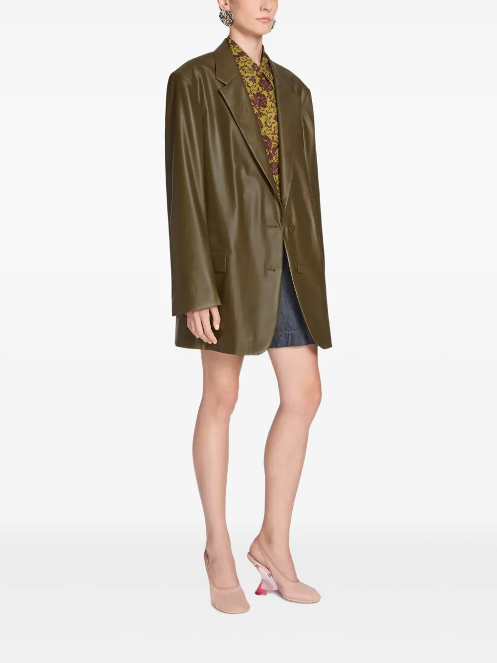 DRIES VAN NOTEN Blazer met enkele rij knopen Groen