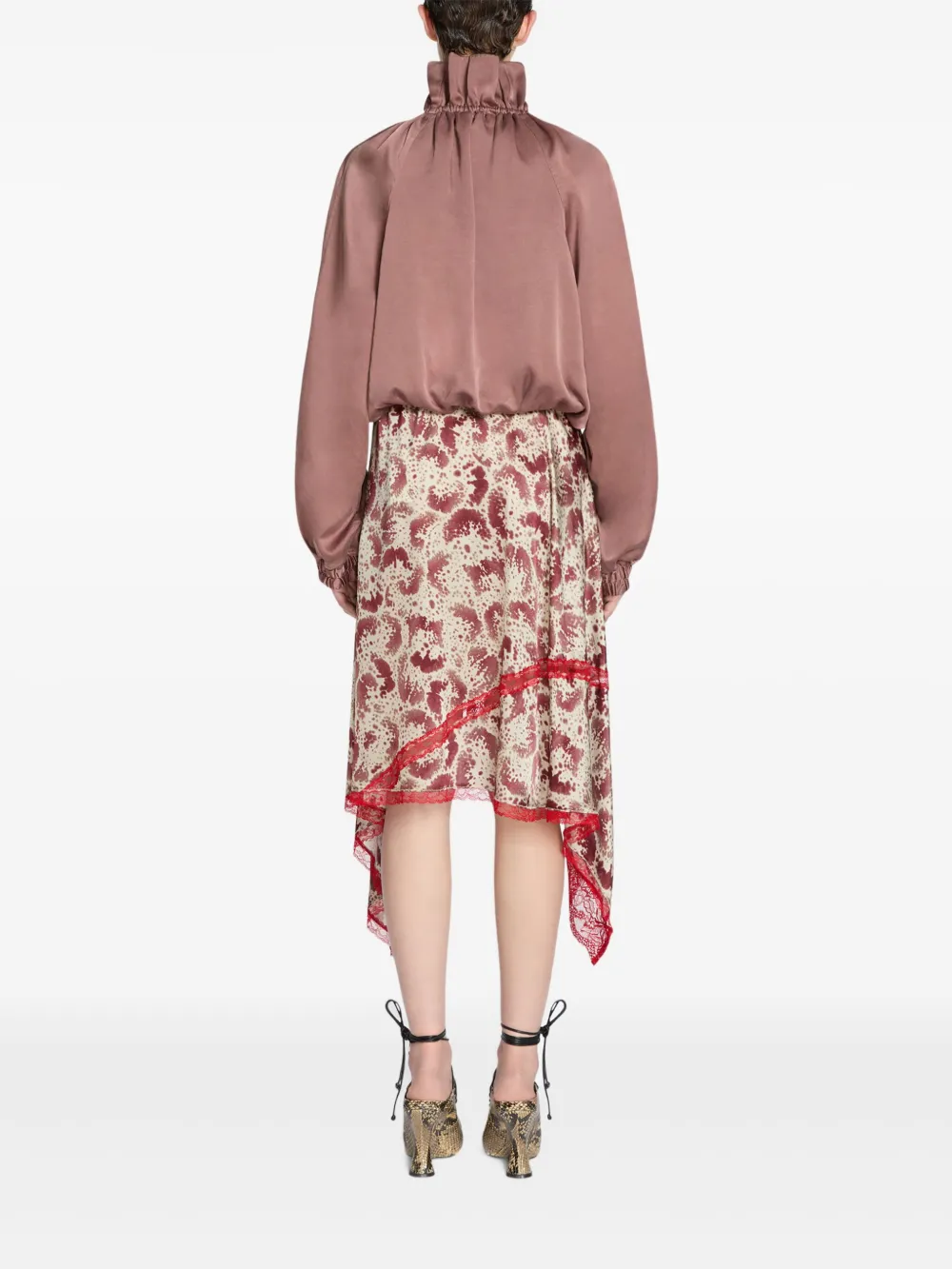 DRIES VAN NOTEN ロングスカート シアー シワ加工 スカート