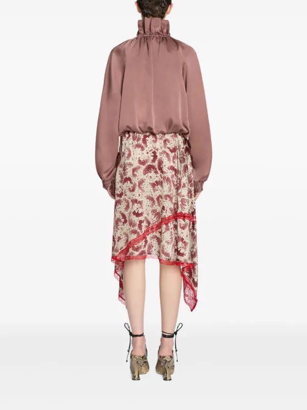 春夏新作モデル DRIES VAN NOTEN シルクスカート | レッド | FARFETCH JP スカート
