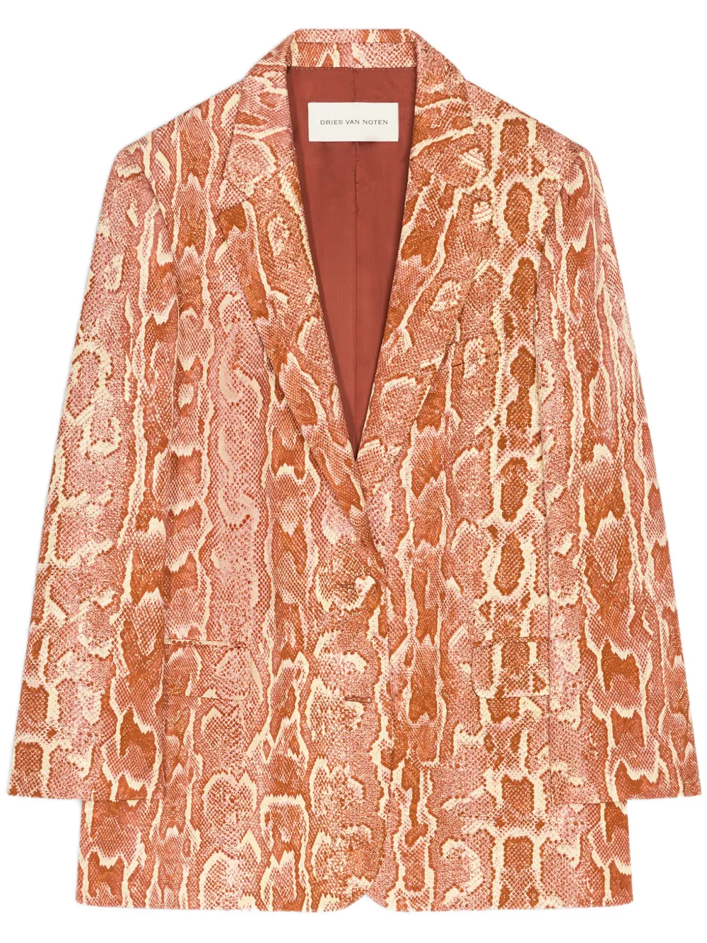 DRIES VAN NOTEN Blazer met luipaardjacquard Oranje