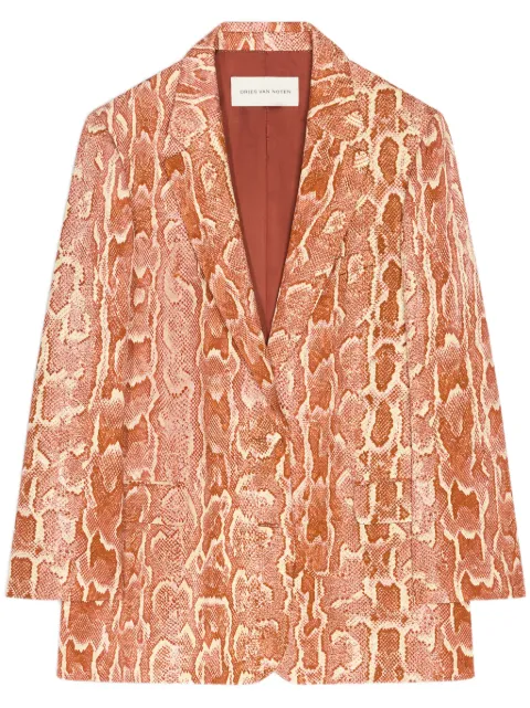 DRIES VAN NOTEN leopard-jacquard blazer