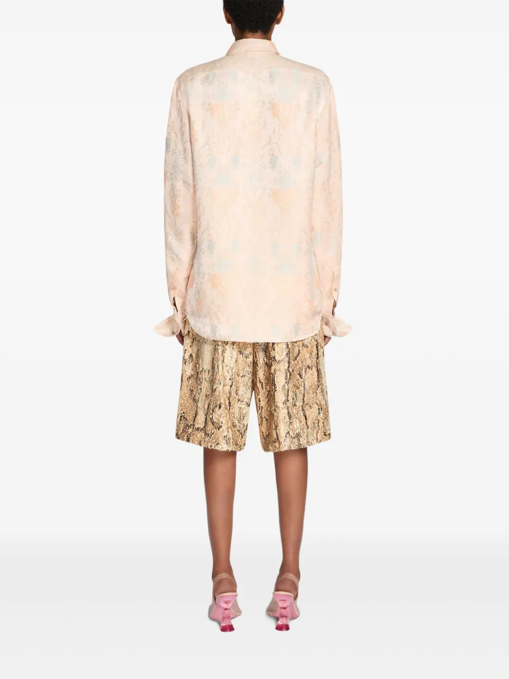 Shop Dries Van Noten Jacquard Shirt In Neutrals
