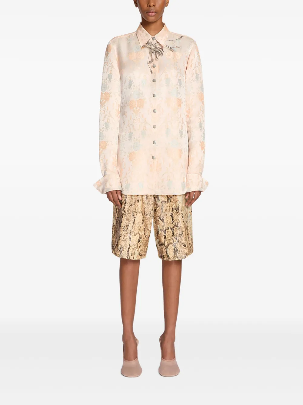 DRIES VAN NOTEN Shirt met jacquard - Beige
