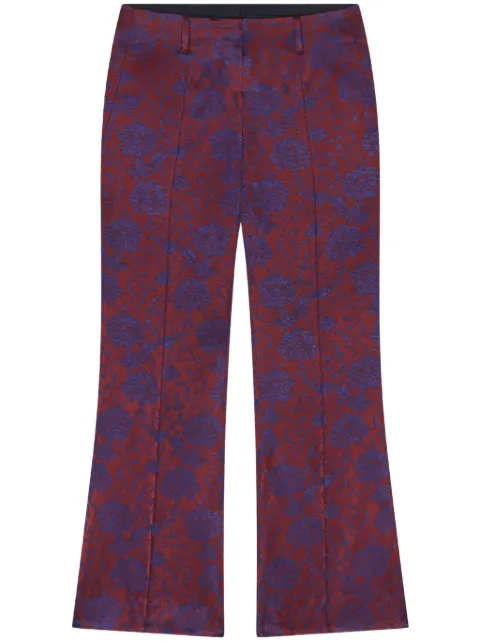 DRIES VAN NOTEN floral-jacquard trousers