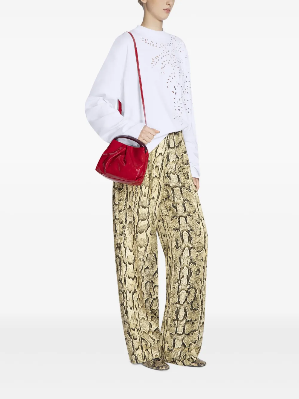 Shop Dries Van Noten Folded Leather Cross Body Bag In Red