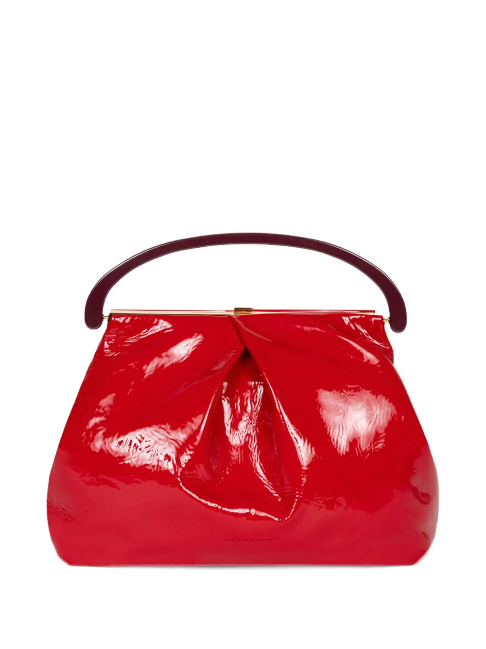 Shop Dries Van Noten Folded Leather Cross Body Bag In Red