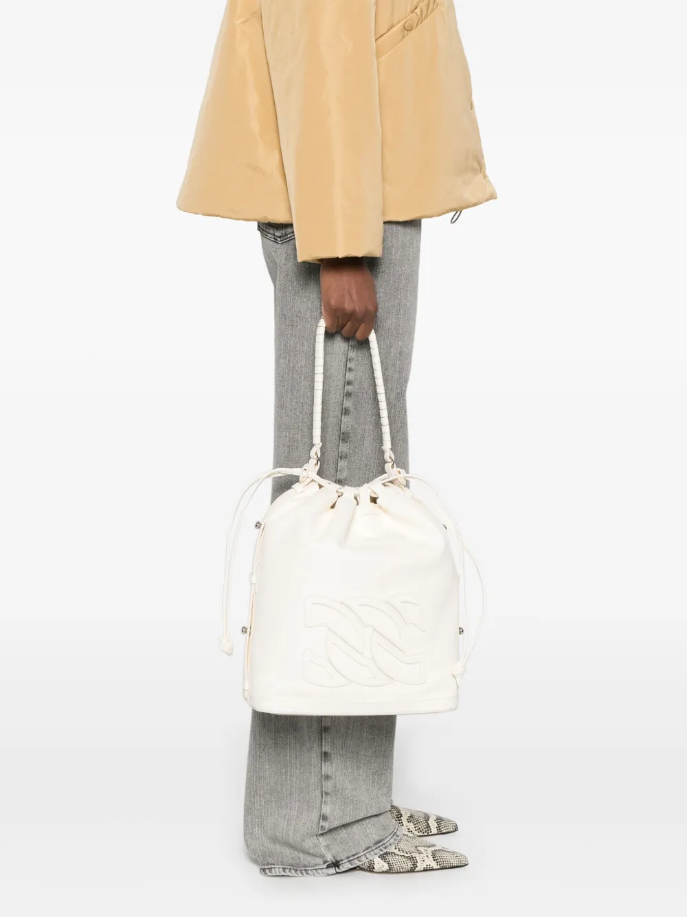 Casadei Leren bucket-tas - Wit