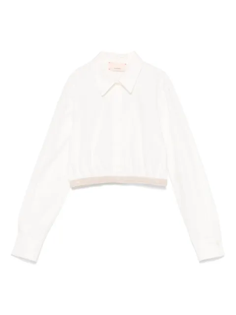Elisabetta Franchi La Mia Bambina logo-waistband blouse