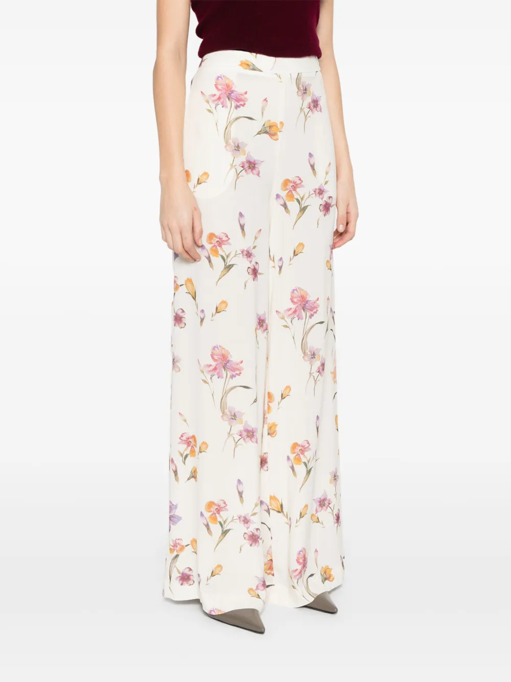 TWINSET FLORAL-PRINT TROUSERS