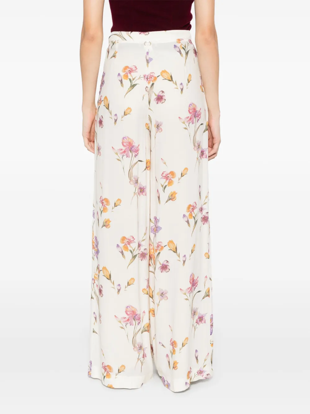 TWINSET FLORAL-PRINT TROUSERS