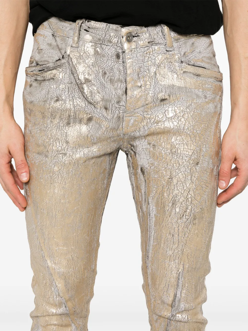 Rick Owens Gold Hollywood Tyrone Jeans In Gold