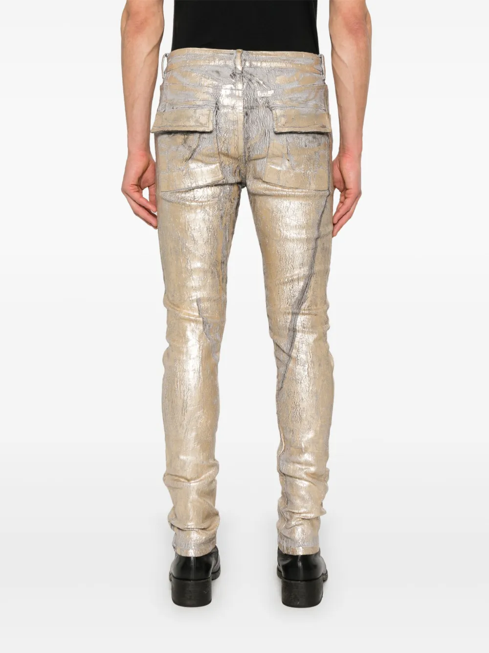 Rick Owens Gold Hollywood Tyrone Jeans In Gold