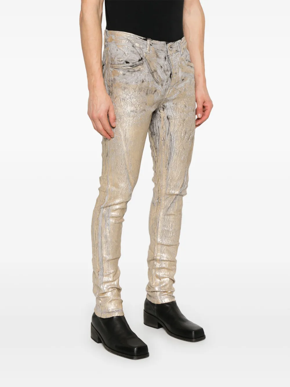 Rick Owens Gold Hollywood Tyrone Jeans In Gold