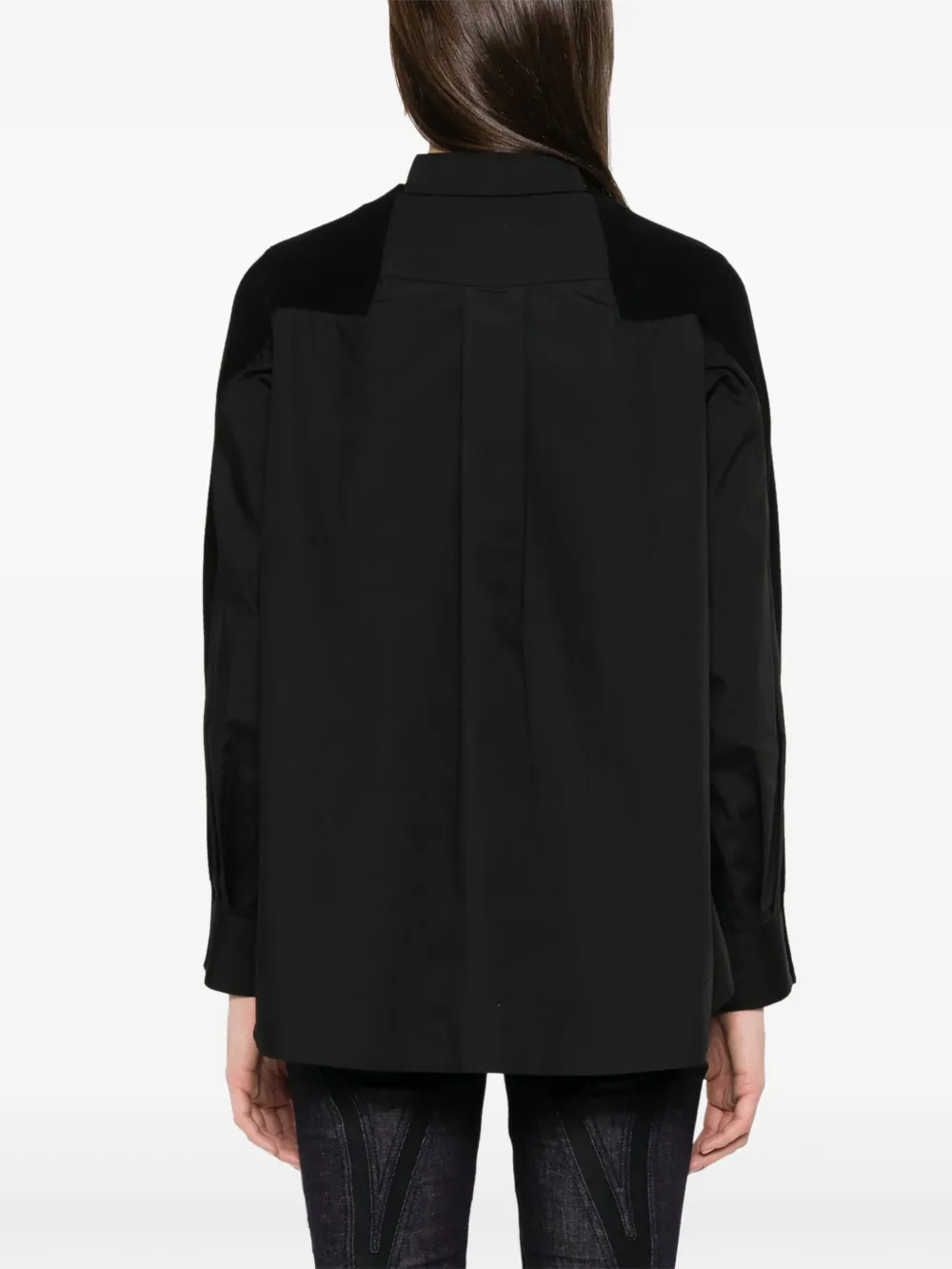 Sacai Contrast-panel Cardigan In Black