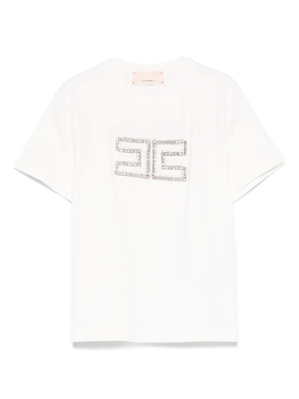 Elisabetta Franchi La Mia Bambina T-shirt verfraaid met kristallen Wit
