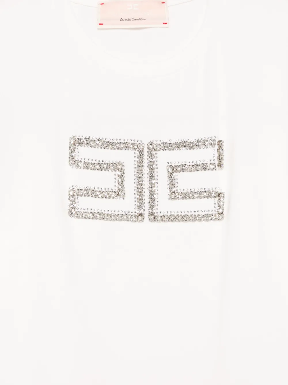Elisabetta Franchi La Mia Bambina T-shirt verfraaid met kristallen Wit