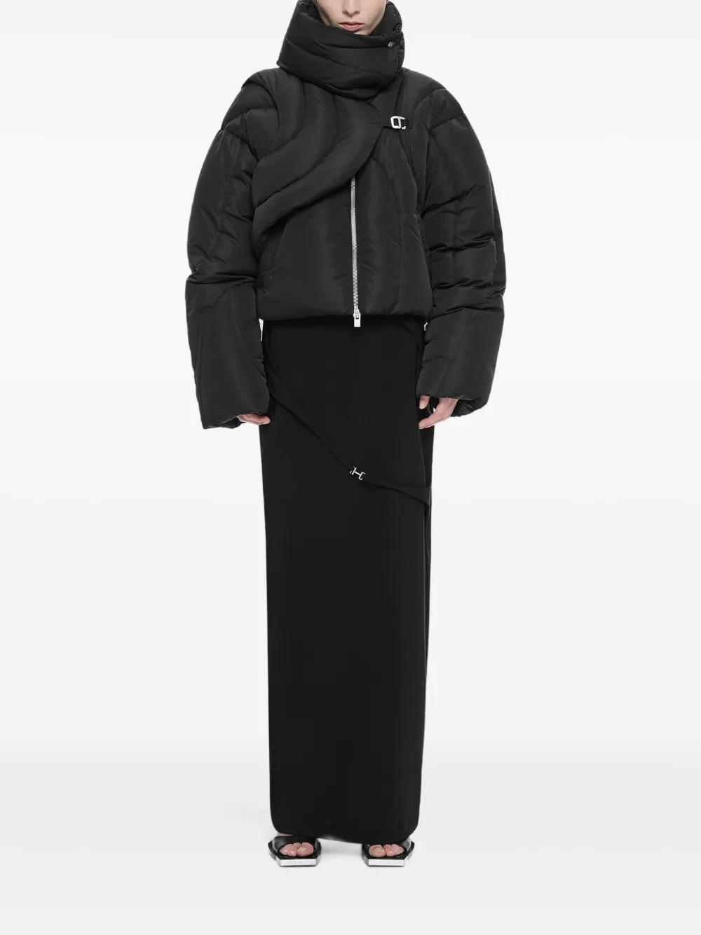 HELIOT EMIL Cropped donsjack Zwart