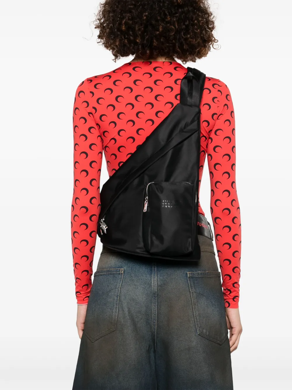 MM6 Maison Margiela pouch-pocket shoulder bag - Zwart