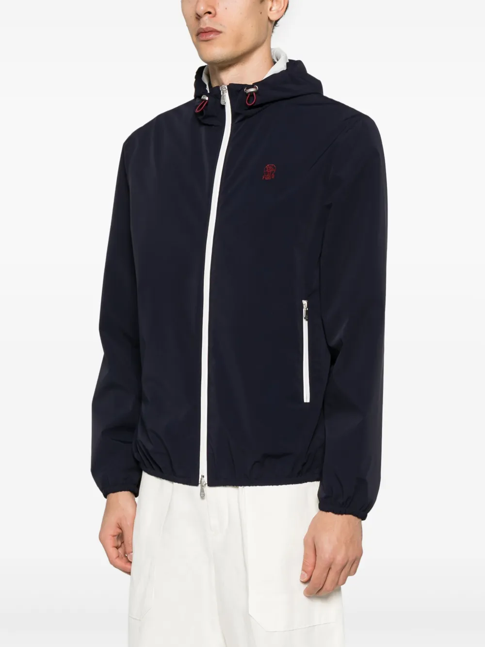 Brunello Cucinelli Jack met capuchon Blauw