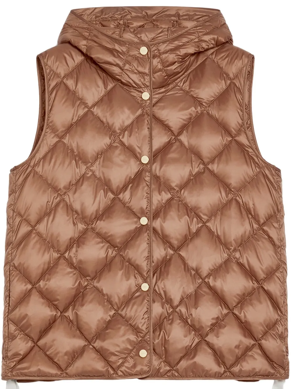 Max Mara Trefa Quilted Gilet In Brown