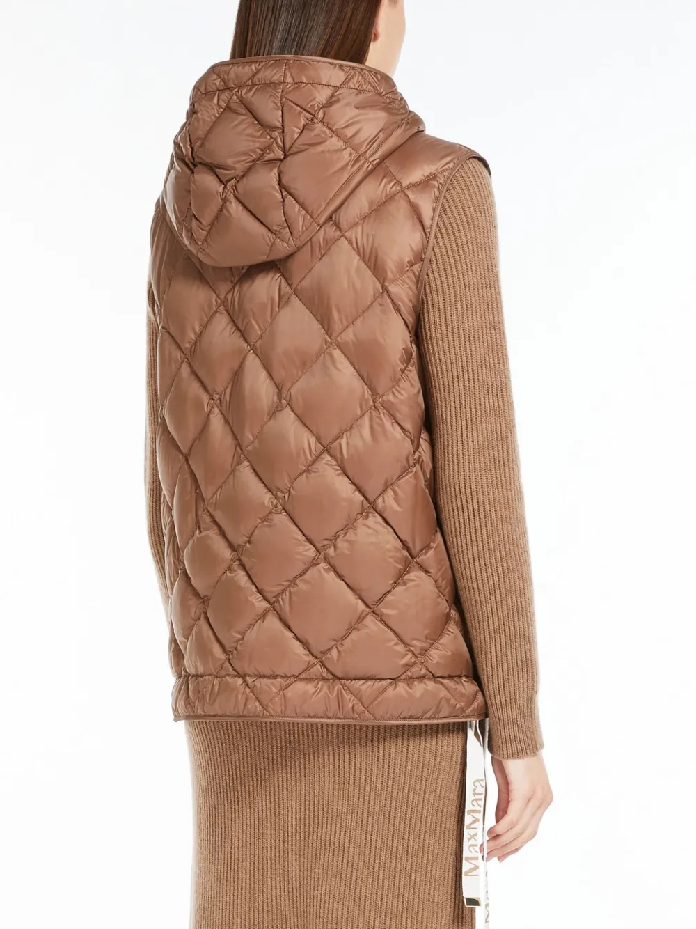 Max Mara Trefa Quilted Gilet In Brown