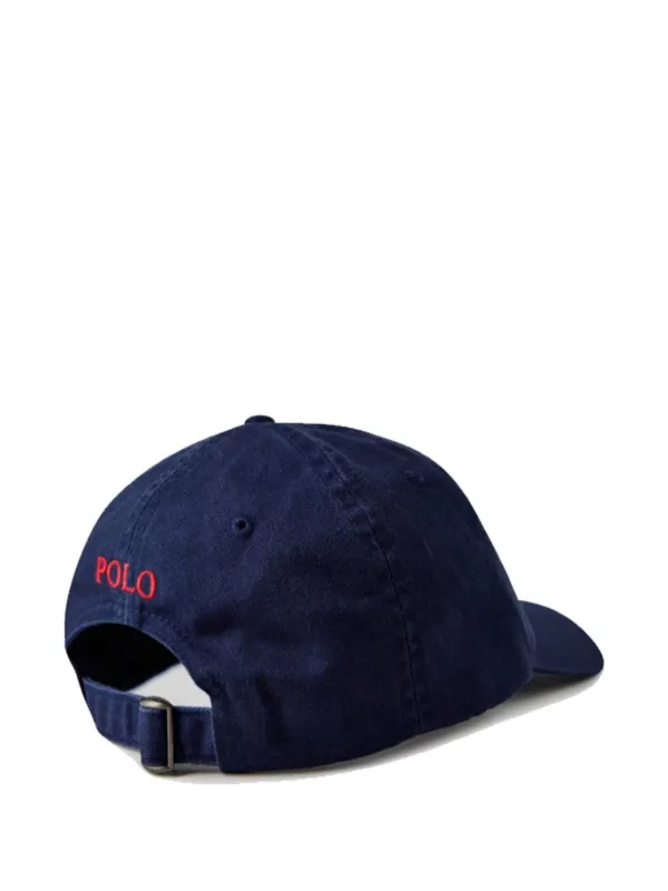 POLO RALPH LAUREN Navy ツインボールキャップ POLO RALPH LAUREN ロゴエンブロイダリー ツイル ボール キャップ NAVY
