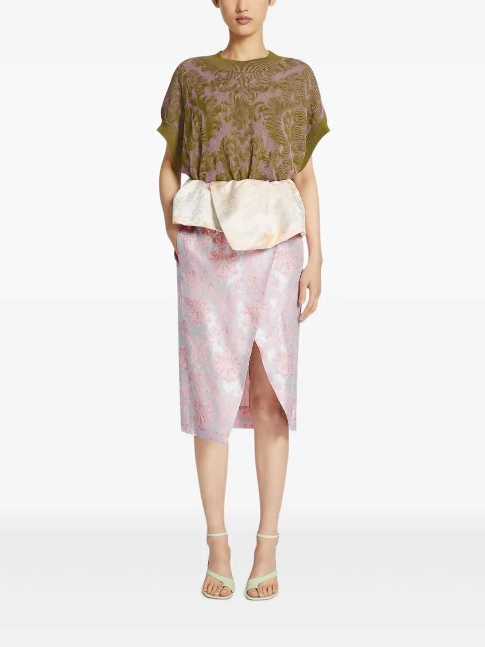 DRIES VAN NOTEN Midi-rok met jacquard - Blauw