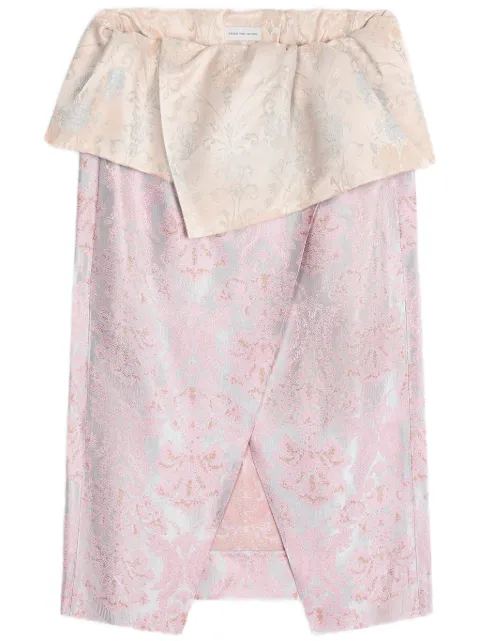 DRIES VAN NOTEN jacquard midi skirt