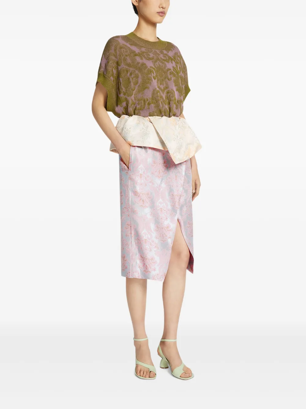 DRIES VAN NOTEN Midi-rok met jacquard Blauw