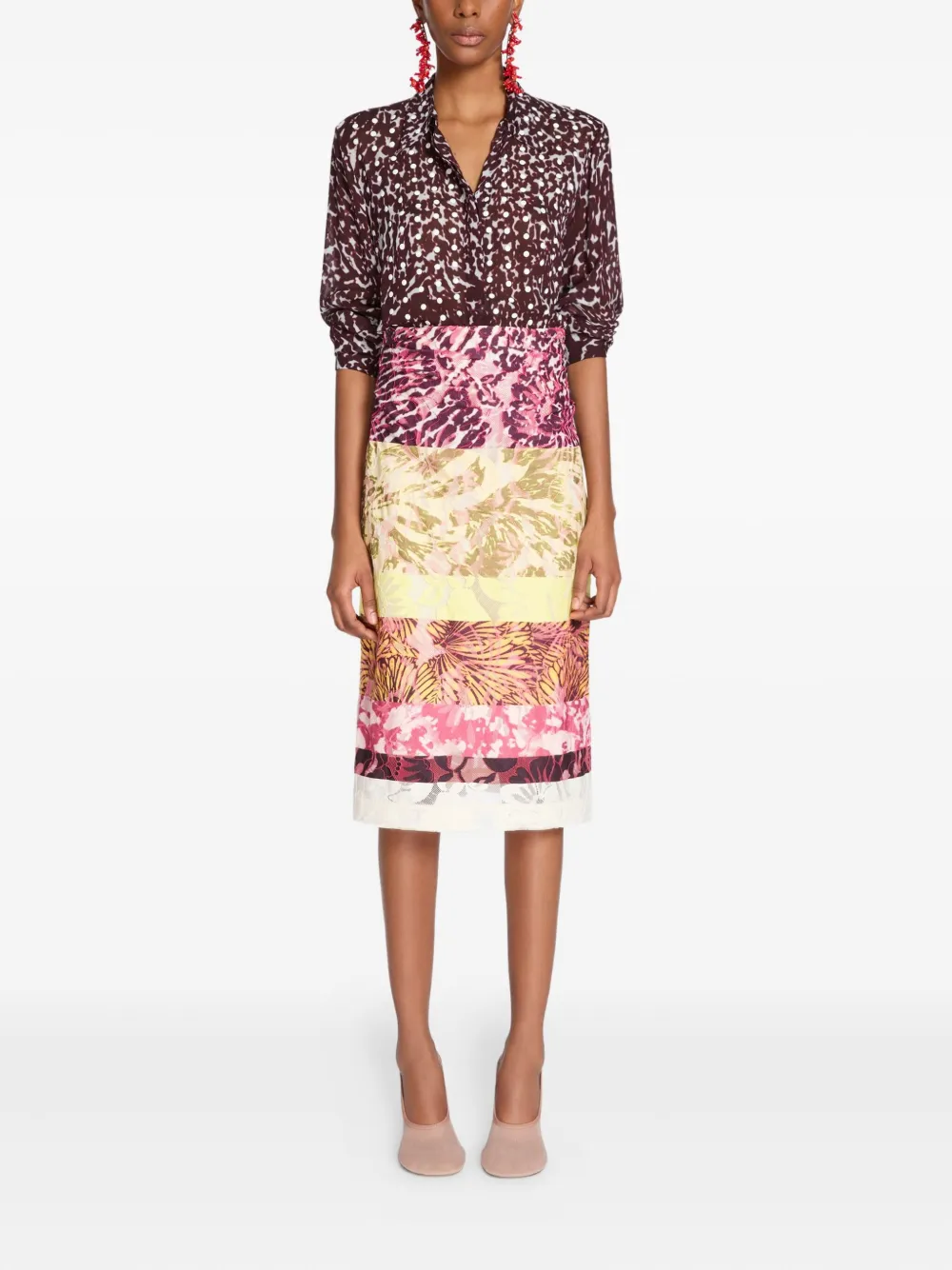 DRIES VAN NOTEN Blouse met dierenprint - Rood