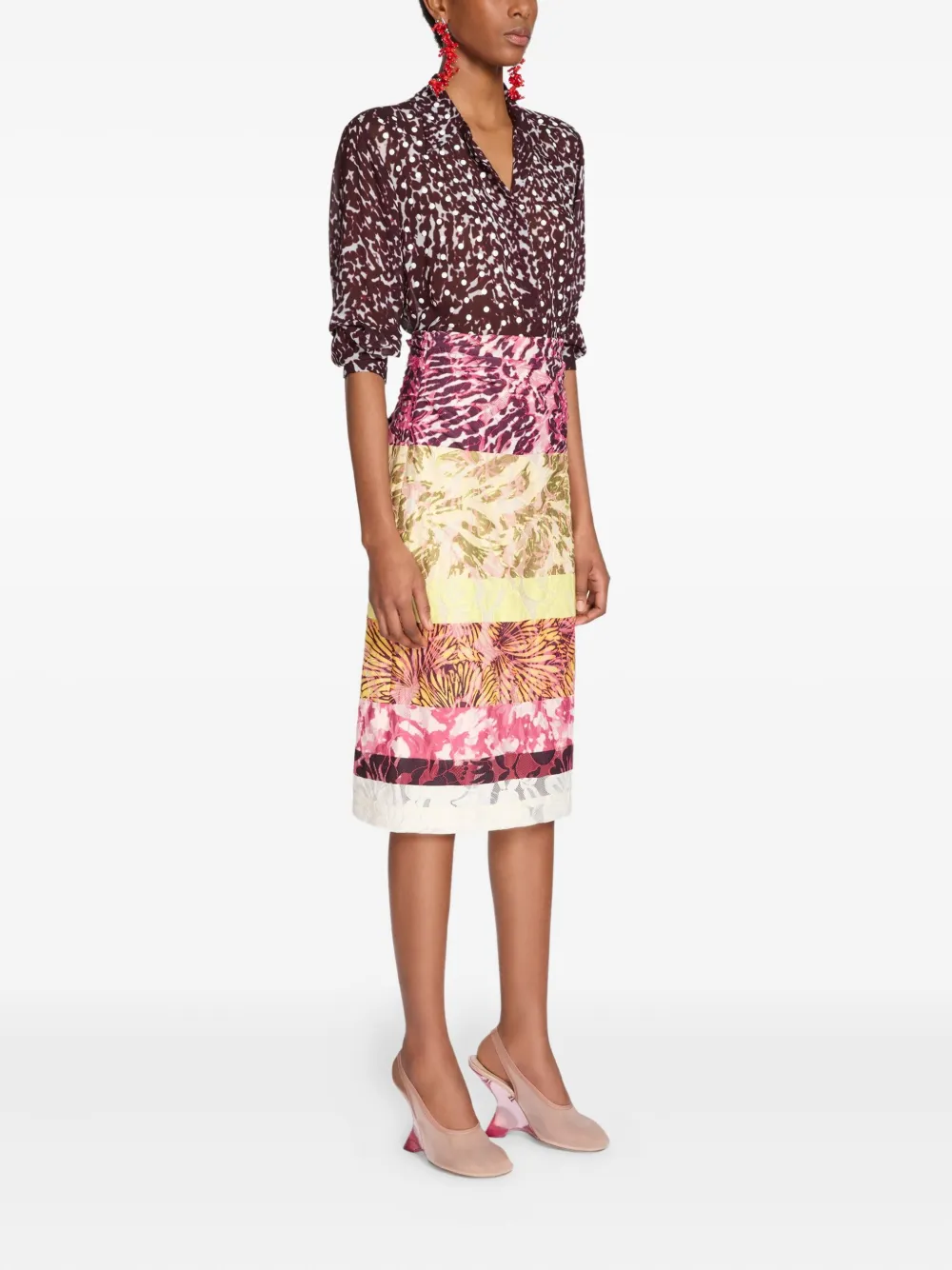 Dries Van Noten Animal-print Blouse In Red