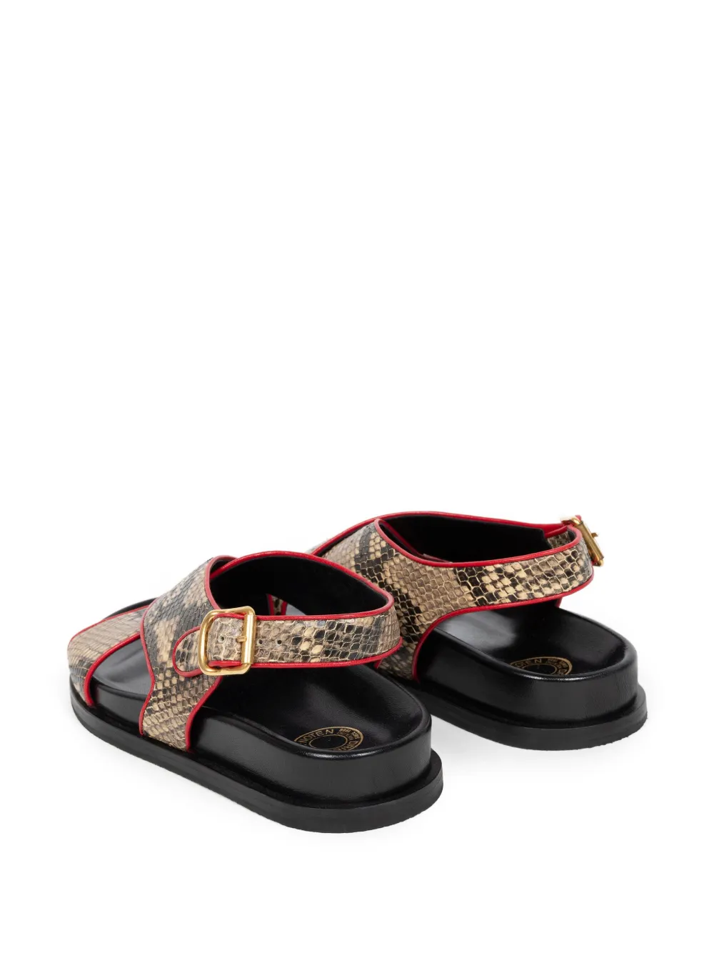 DRIES VAN NOTEN snake-print sandals Brown