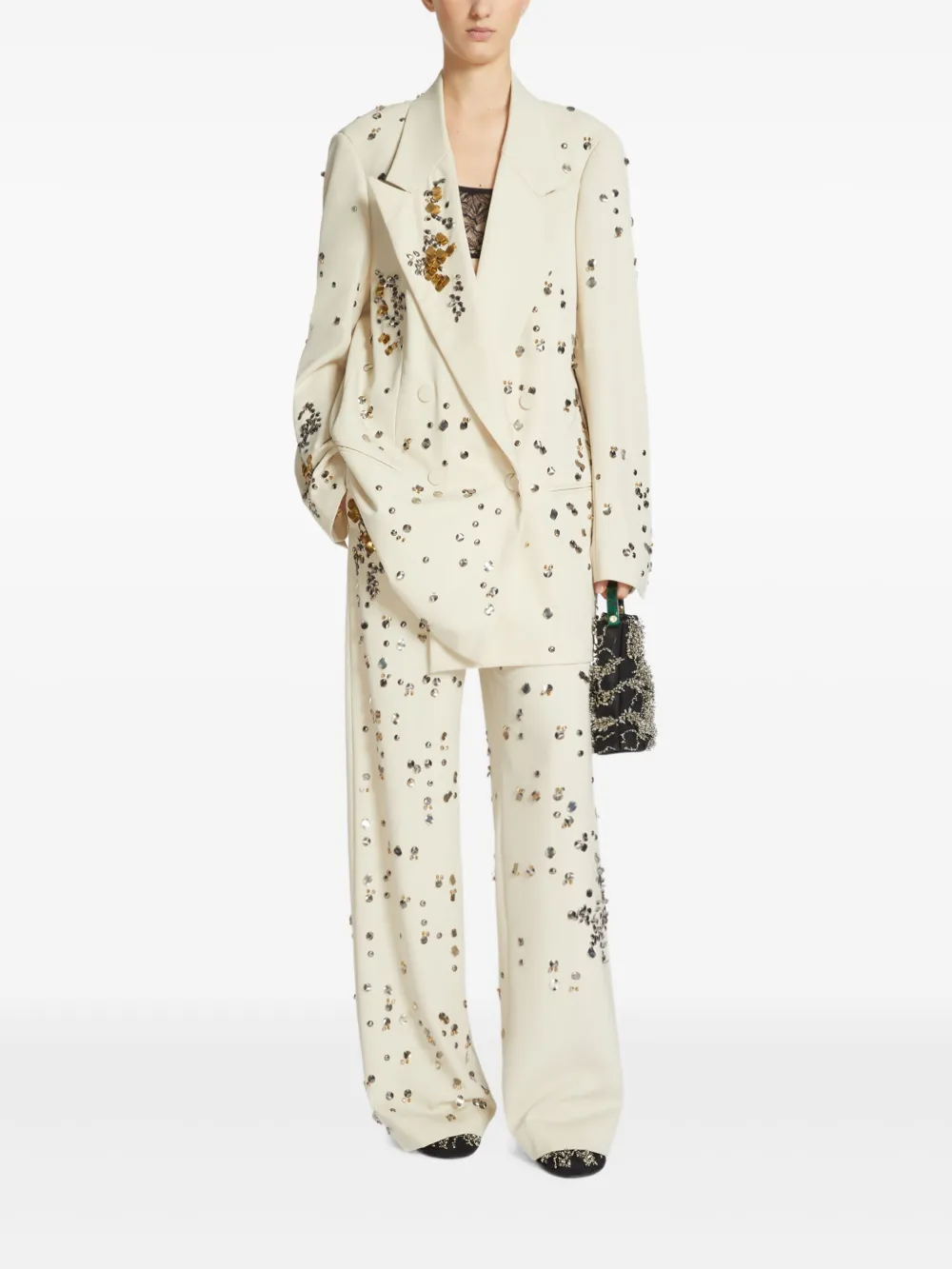 DRIES VAN NOTEN Blazer verfraaid met studs - Beige