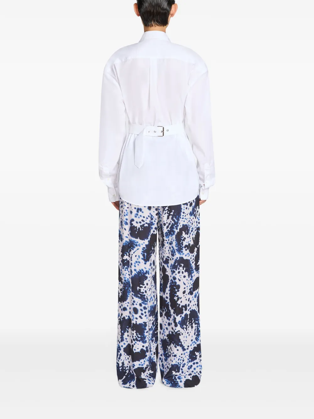 DRIES VAN NOTEN Getailleerde blouse met ceintuur Wit