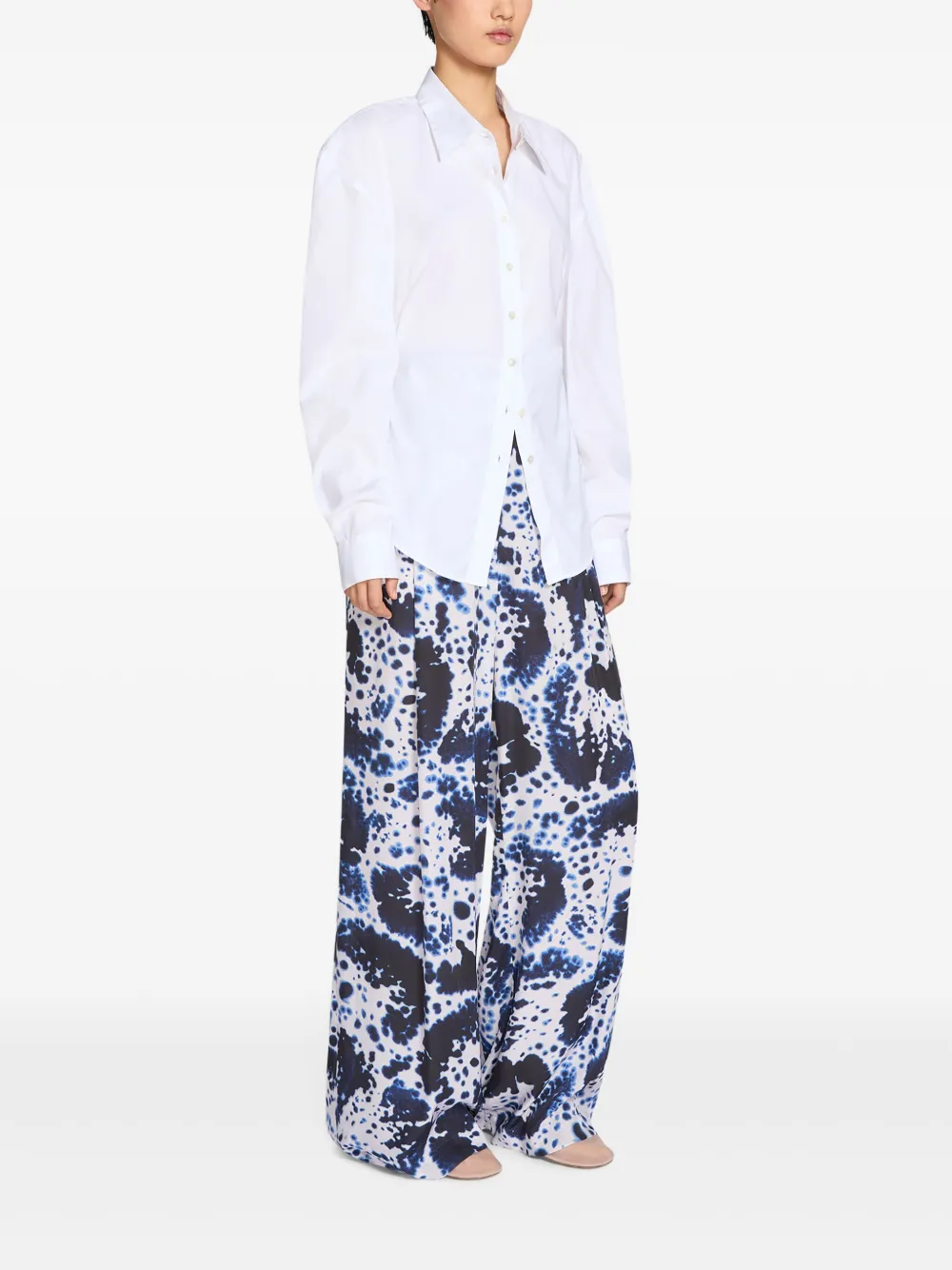 DRIES VAN NOTEN Getailleerde blouse met ceintuur Wit