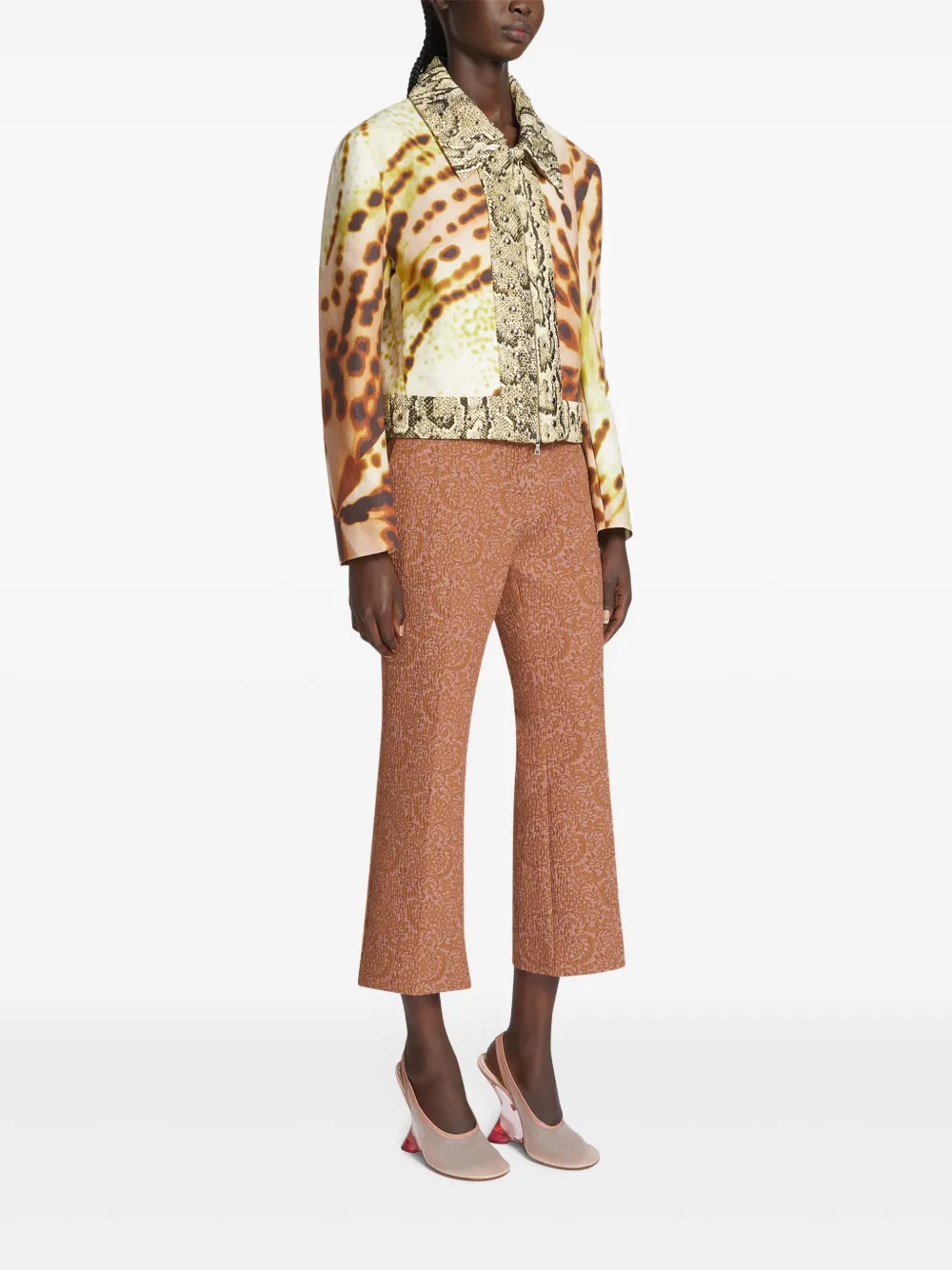 DRIES VAN NOTEN Verfraaid jack Groen