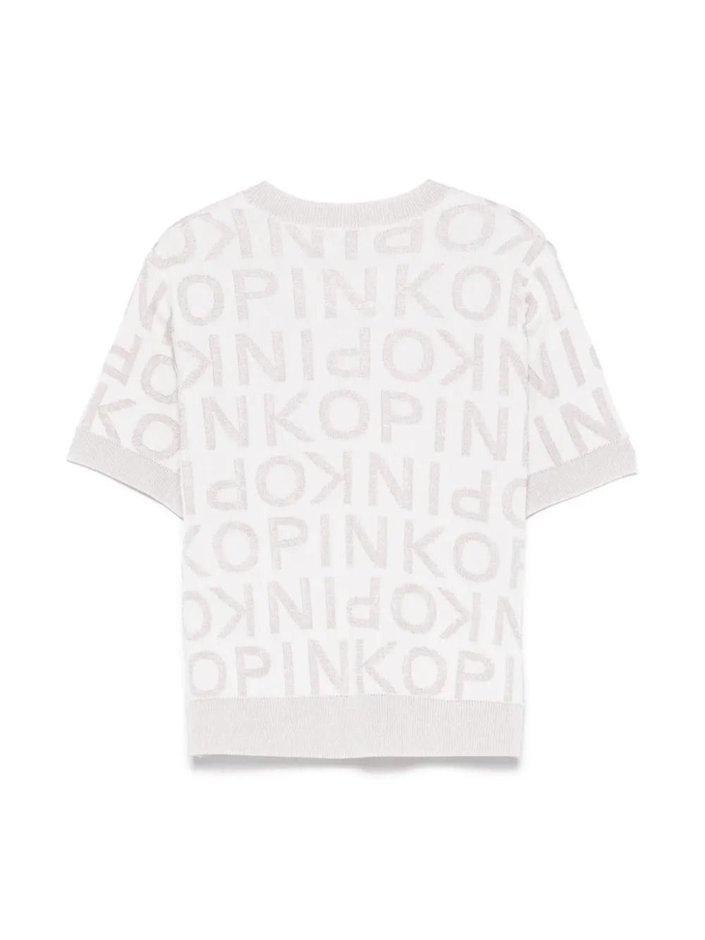 Pinko Kids T-shirt met logo-jacquard - Wit