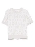 Pinko Kids logo-jacquard T-shirt - White