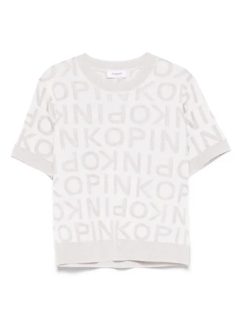Pinko Kids playera con logo en jacquard