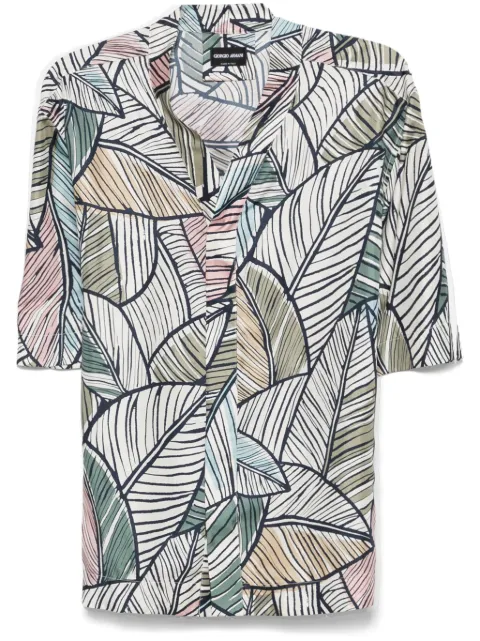 Giorgio Armani camisa con hojas estampadas