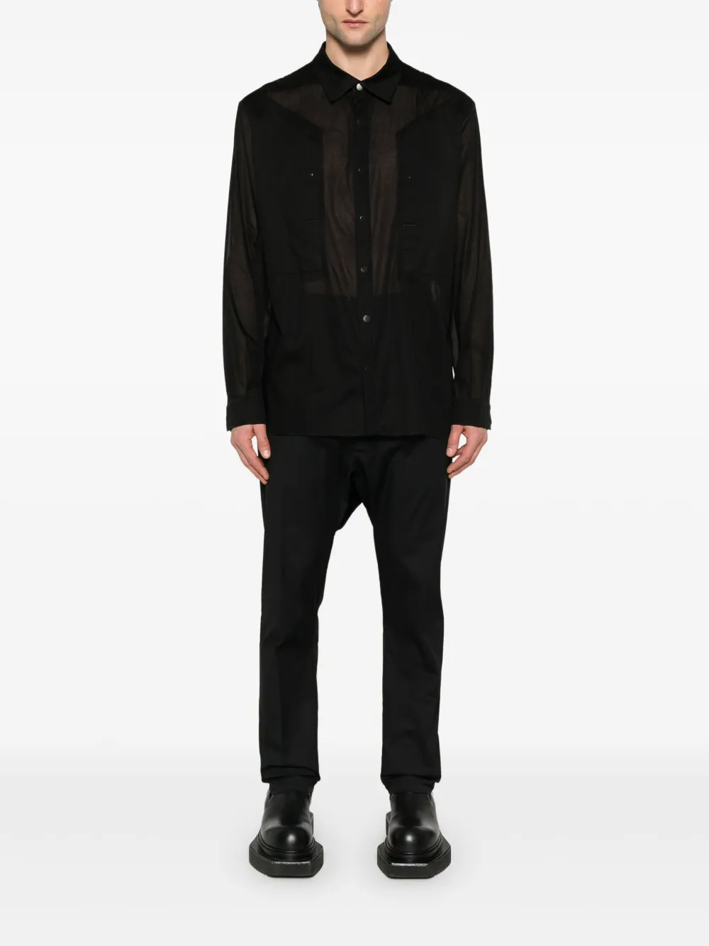 Rick Owens Jumbo Fogpocket shirt - Zwart