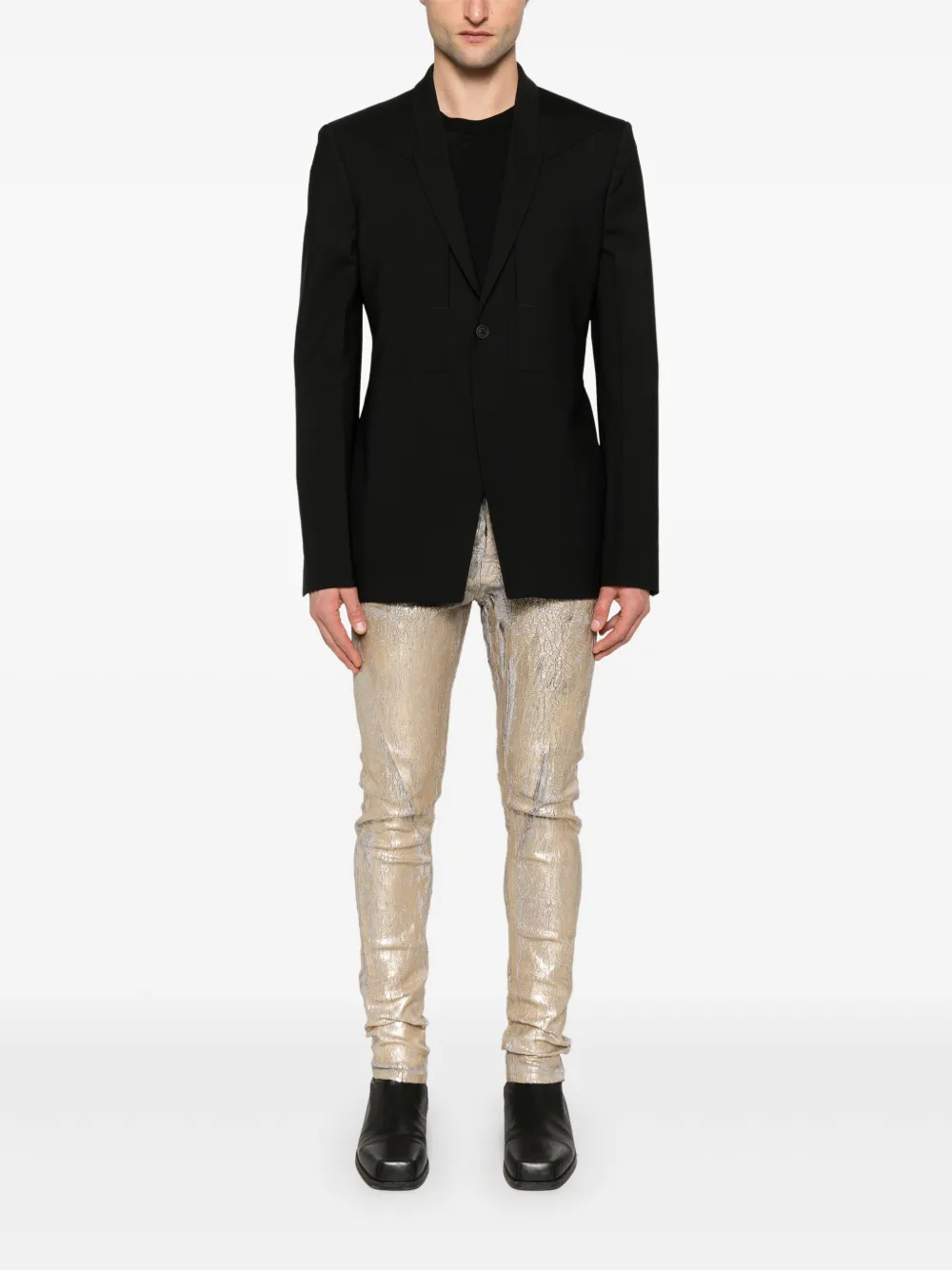 Rick Owens Blazer met enkele rij knopen - Zwart