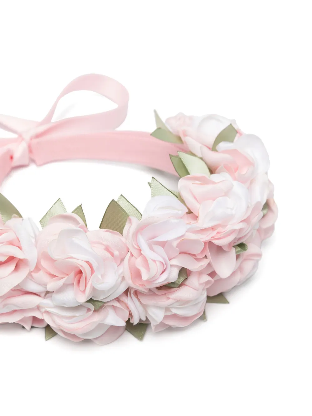 Monnalisa rose-appliqué head band - Roze